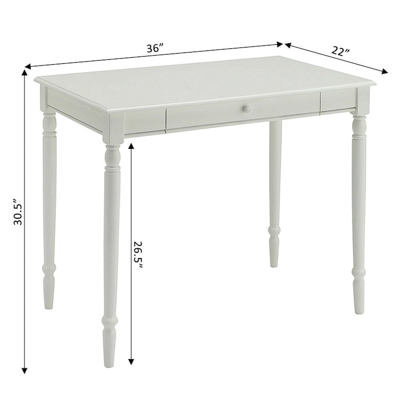 Scrivania a 1 cassetto, Opzioni multi-colore, Utente singolo – Ciliegio/Nero, Nero, Bianco, Espresso, Blu, Legno laccato/Bianco