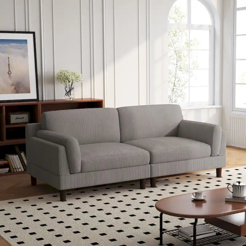 Divanetto a 2-3 posti in velluto a costine – Grigio / Beige / Grigio chiaro / Verde / Arancione