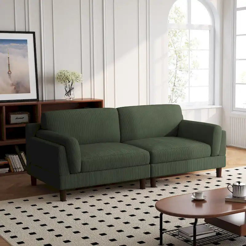 Divanetto a 2-3 posti in velluto a costine – Grigio / Beige / Grigio chiaro / Verde / Arancione