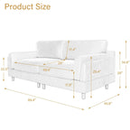 Divanetto a 2-3 posti in velluto a costine – Grigio / Beige / Grigio chiaro / Verde / Arancione
