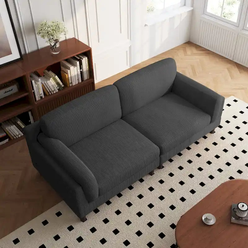 Divanetto a 2-3 posti in velluto a costine – Grigio / Beige / Grigio chiaro / Verde / Arancione
