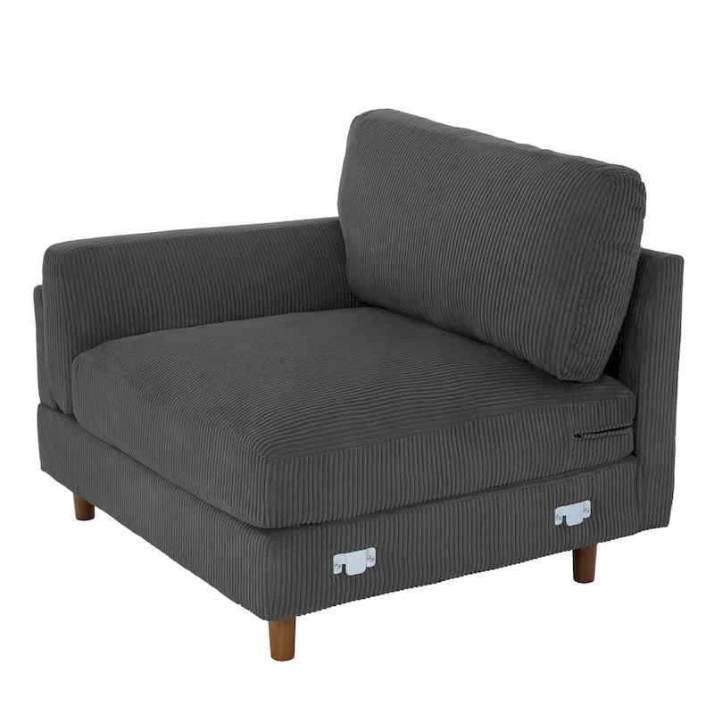 Divanetto a 2-3 posti in velluto a costine – Grigio / Beige / Grigio chiaro / Verde / Arancione