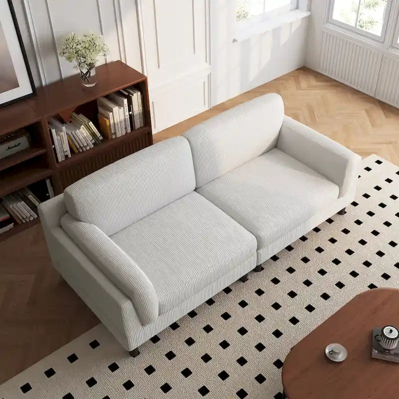 Divanetto a 2-3 posti in velluto a costine – Grigio / Beige / Grigio chiaro / Verde / Arancione