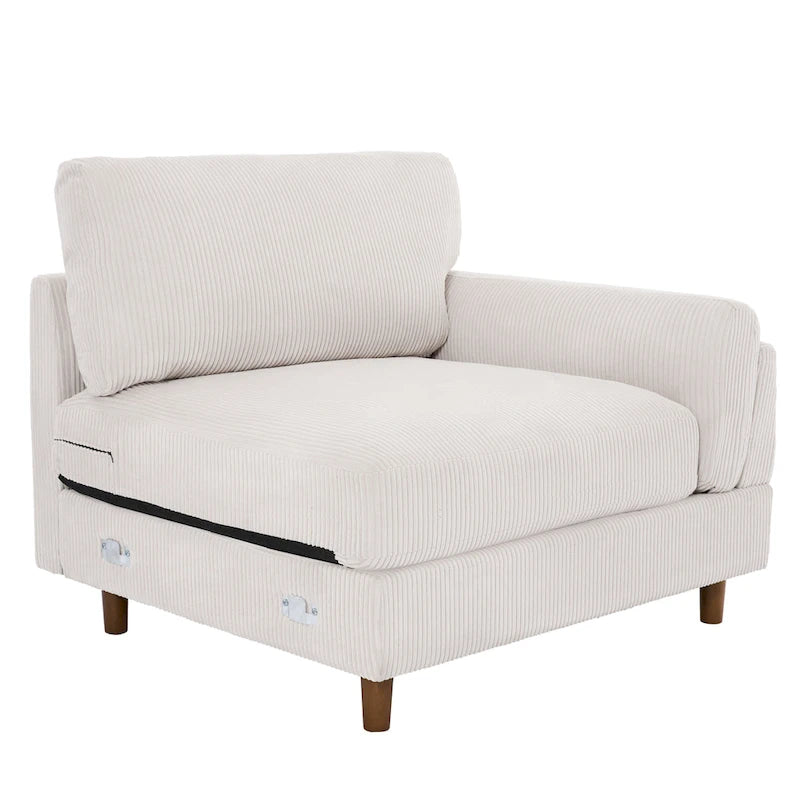Divanetto a 2-3 posti in velluto a costine – Grigio / Beige / Grigio chiaro / Verde / Arancione