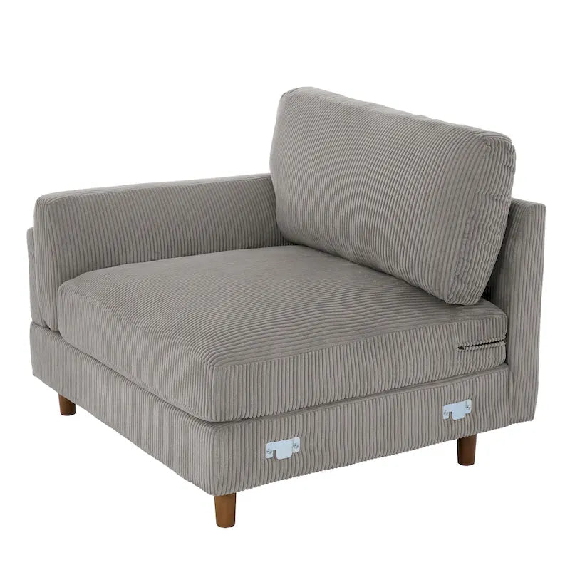 Divanetto a 2-3 posti in velluto a costine – Grigio / Beige / Grigio chiaro / Verde / Arancione