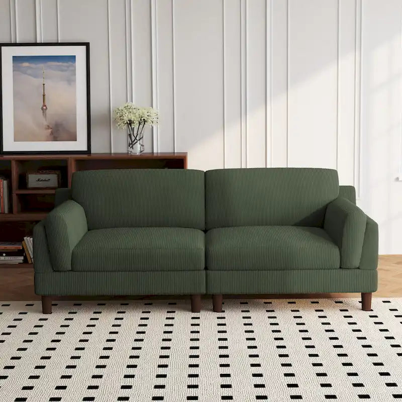 Divanetto a 2-3 posti in velluto a costine – Grigio / Beige / Grigio chiaro / Verde / Arancione
