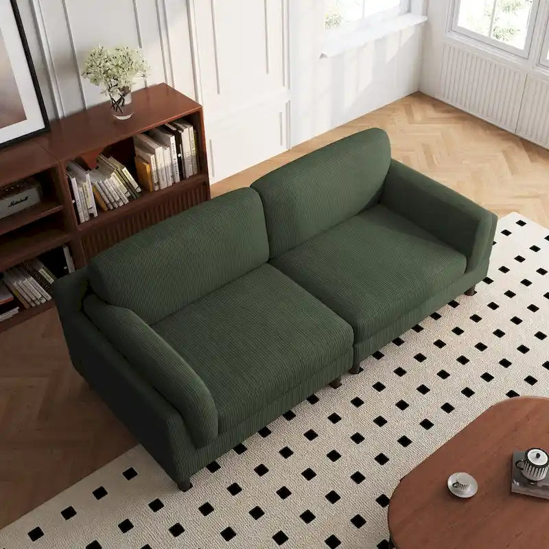 Divanetto a 2-3 posti in velluto a costine – Grigio / Beige / Grigio chiaro / Verde / Arancione