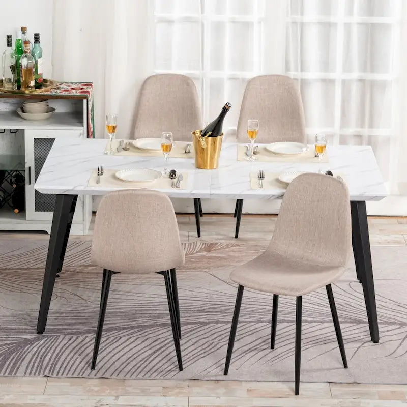 Tavolo da pranzo rettangolare da 160 cm per 4-6 persone, in marmo bianco/marrone scuro, gambe in metallo