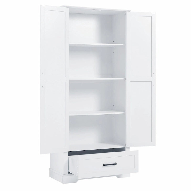 Mobile alto contenitore bianco verniciato, 2 ante 1 cassetto