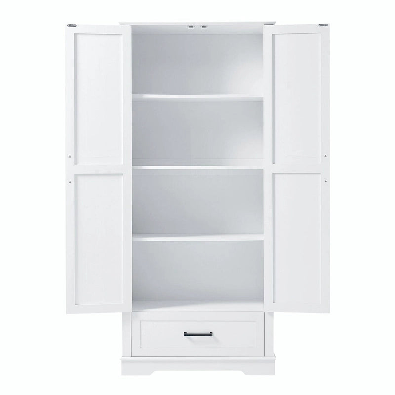 Mobile alto contenitore bianco verniciato, 2 ante 1 cassetto