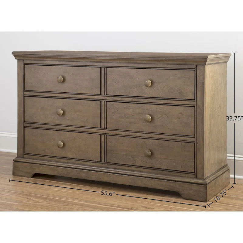 Cassettiera a 6 cassetti, Cloud / Cashew / Chalk, Legno massello, 1 persona