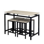 Set da bar 5 pezzi con 4 sgabelli, 4 posti, colore marrone/rovere/marrone scuro