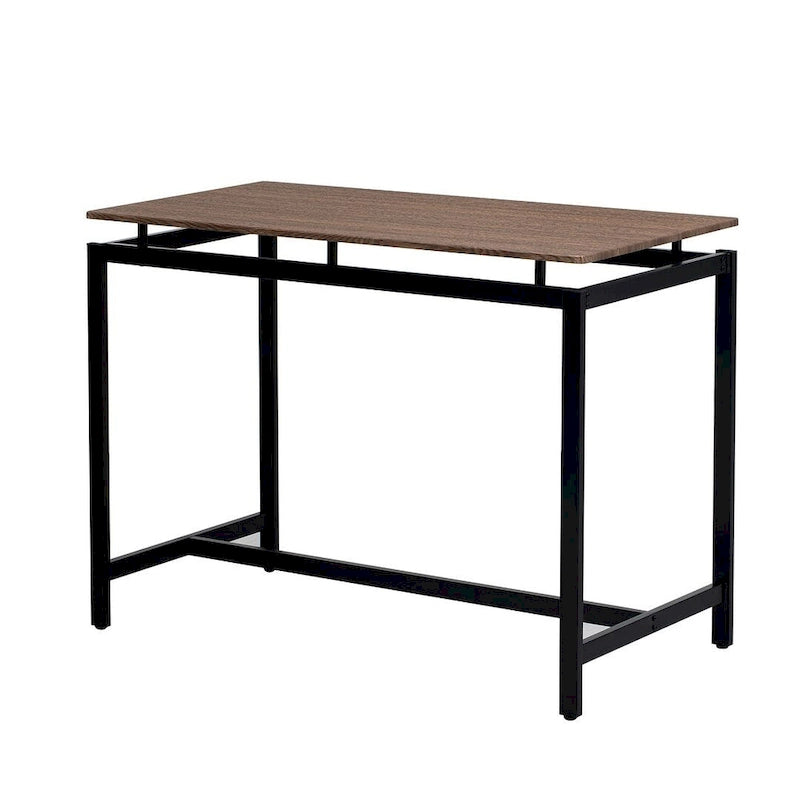 Set da bar 5 pezzi con 4 sgabelli, 4 posti, colore marrone/rovere/marrone scuro